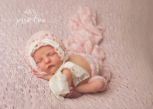 newborn bonnet and wrap set, lace wrap set, newborn photo prop, pink wrap set, baby girl photography prop, blush pink newborn wrap, newborn bonnet, lace bonnet, baby girl hat, stretch knit wrap