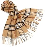 V Fraas Women's Classic Fraas Plaid Muffler,Carmel,One Size