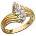 14K Two Tone Arty Diamond Fancy Ring