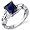Chain Link Design 2.00 carats Blue Sapphire Engagement Ring in Sterling Silver Rhodium Finish Size 6, Available in Sizes 5 thru 9