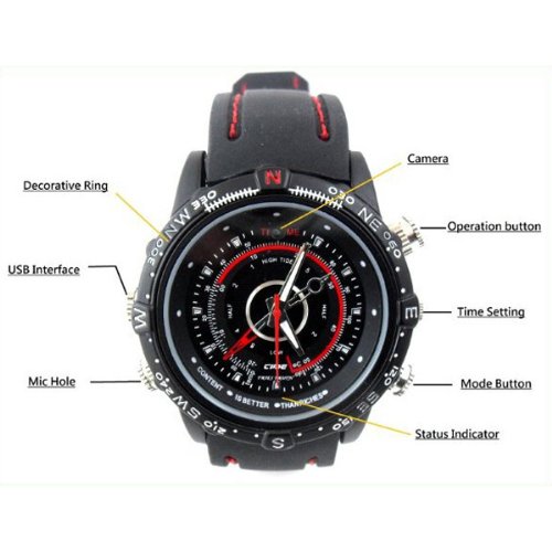 Koolertron(TM) Waterproof Mini Spy Camera Watch Hidden Video Recorder DVR 4GB Koolertron(TM) Waterproof Mini Spy Camera Watch Hidden Video Recorder DVR 4GB