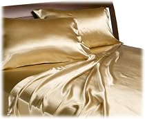 Royal Opulence Satin King Sheet Set, Gold