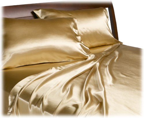 Lowest Price! Divatex Home Fashions Royal Opulence Satin Queen Sheet Set, Gold