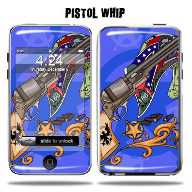 Apple iPod Touch Protective Vinyl Skin 2G 3G 2nd 3rd Generation 8GB 16GB 32GB - Pistol Whip