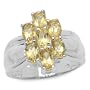 1.90 Carat Genuine Citrine Oval Silver Ring