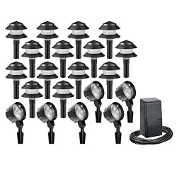 Intermatic LX58720P Malibu Lawn Light Combo Kit with 14 Tier Lights, Six FloodLights and 80-Watt Power Pack, Black