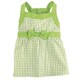 Pet Supplies : Gingham Dress Med Parrot Green