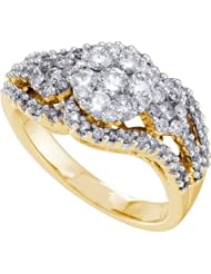 1.00CTW DIAMOND 3 FLOWER RING