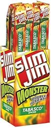 Slim Jim Monster Smoked Snacks, Tabasco, 1.94-Ounce Sticks (Pack of 18)
