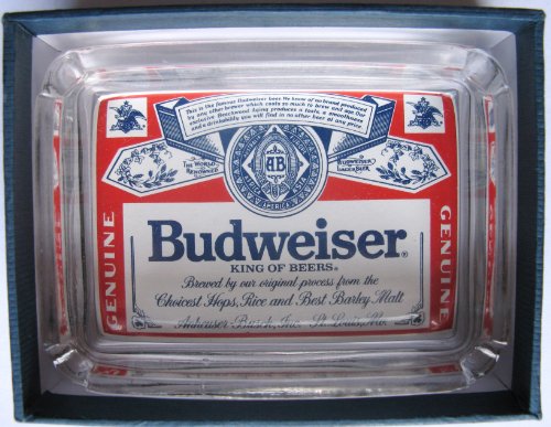 Image of Budweiser Beer Card & Glass Ashtray
