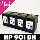 4 pk HP 901 Black Ink Cartridge CC653AN CC656AN for Officejet J4500 J4580 J4680 J4550 J4640 J4540 Printer