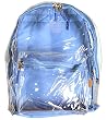 K-Cliffs Clear PVC School Backpack/ Outdoor Backpack with Blue Back Panel