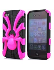 Wireless: Meaci? Iphone 4 4s Case 3in1 Spider Model Combo Hybrid Defender Impact Body Armorbox Hard Case (hotpink spider) - Meaci