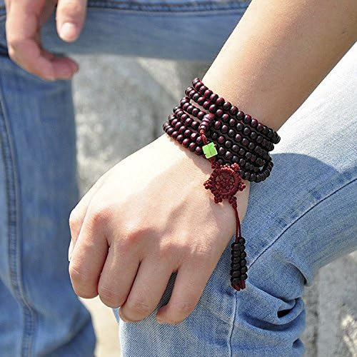 New Hot 216pcs Wood Beads Buddha Buddhist Meditation Mala Prayer Bracelet