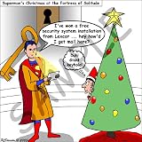 Rich Diesslins Funny Christmas Cartoons - Supermans Christmas - Quilt Squares
