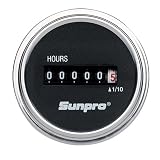 Sunpro CP7953 Analog Hour Meter - Black Face
