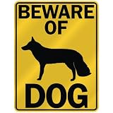 BEWARE OF WHITE GERMAN SHEPHERD DOG PARKING SIGN DOG