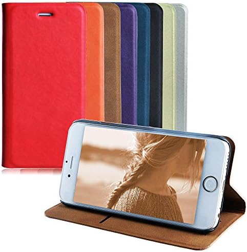 New iPhone 6 6s Flip Case Stand Leather Cover by JACKIT [luxury Collection] Drop Proof Card Holder Slot with Strong Magnetic Closure Dust Proof Seamless Access All Ports, Apple iPhone 6 6s [Brown]