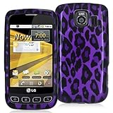 LG LS670 Optimus S Graphic Case - Purple/Black Leopard