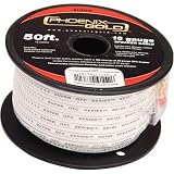 Phoenix Gold 16 Gauge Speaker Wire with Speaker Pins 50' Spool White CL3 Rated