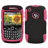Black Pink 2 in 1 Hybrid Rubber Plastic Skin Case Cover for Blackberry Curv ....