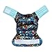 Charcoal Bamboo AIO All-In-One Cloth Diaper with Pocket, Velcro (Paisley)