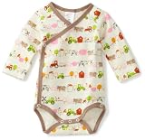 Zutano Baby-Girls Newborn Little Farm Organic Long Sleeve Body Wrap, Oats, 3 Months
