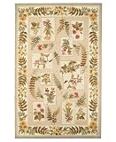 MANUFACTURERS CLOSEOUT! Safavieh Chelsea HK07 Ferns Ivory Area Rug, 4 6 x 6 6 Oval