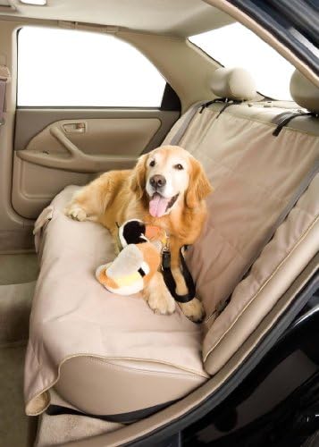 Dog Car Seat Cover-Rear Bench - Fleece (56"W) Color Sand