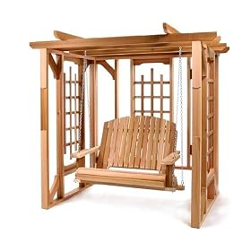 Cedar Pergola Arbor and Swing Set by 