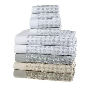 6pc Art Deco Dot Towel Set, Copper by SmartBargains