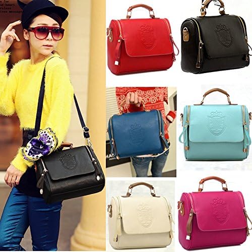 Fashion Women Handbag Vintage Stamping Shield Camera Satchel Shouder Bags Black 7_S