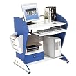 Techni Mobili Ergonomic Kids & Teens MDF Computer Desk, Blue and White