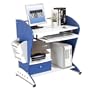 Techni Mobili Ergonomic Kids & Teens MDF Computer Desk, Blue and White