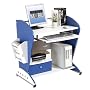 Techni Mobili Ergonomic Kids & Teens MDF Computer Desk, Blue and White, 39-Inch W by 24-Inch D by 36-Inch H
