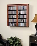 Cherry Finish Double Floating Wall Multimedia Storage