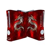 Bundle Monster Vinyl Skins Accessory For Xbox 360 Game Console - Cover Faceplate Protector Sticker Art Decal - Red Dragon