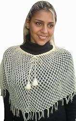 Handmade Lightweight Poncho - Pastel Yellow (Petite Size, 100% Crocheted Entirely By Hand)