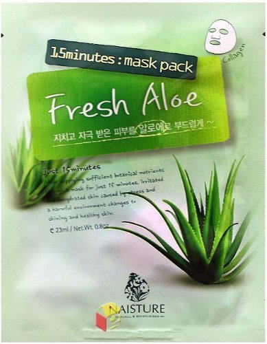 Naisture 15 Min. Collagen Essence Facial Mask Pack - Fresh Aloe 10pk (e 23ml)