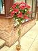 145cm Christmas Tree - Red Artificial Poinsettia Topiary Tree