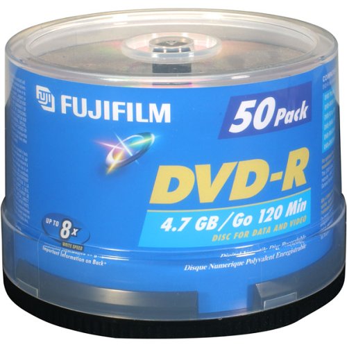 Fujifilm Media 25303151 DVD-R 4.7 GB 120 Minutes 16X Storage Media - 50 Pack Spindle