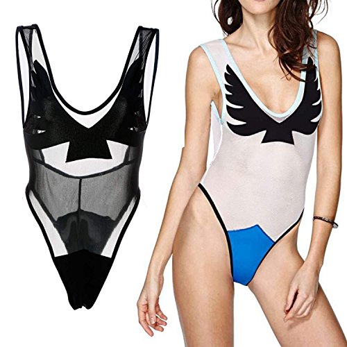 Zeagoo One Piece Sexy Mesh Patchwork Backless Swimsuit Swimwear Summer Beachwear