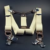 Hosenträger mit 6 Clips beige
