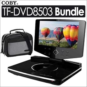 Coby TF-DVD8503 8.5 Inch Wide Swivel Screen Portable MP3 CD DVD Player Bundle With Ambico... by Coby