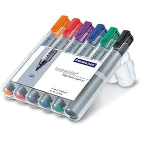 Staedtler Lumocolor 356 WP6 Flip Chart Marker - Wallet of 6 Assorted Colours