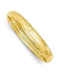 14k 5/16 Florentine Engraved Hinged Bangle Bracelet, Best Quality Free Gift Box Satisfaction Guaranteed