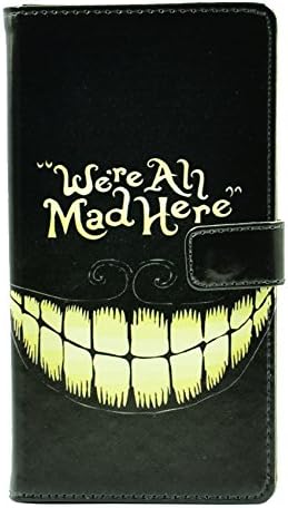 Funny Pattern We're all Mad Here Slim Wallet Card Flip Stand Leather Pouch Case Cover For Samsung Galaxy S6