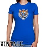 NCAA Sam Houston State Bearkats Ladies Royal Blue Distressed Logo Vintage Slim Fit T-shirt