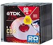 TDK CD-R80EXM20 CD-R, 80 Minute, 700 MB, 16x (20-Pack with Slim Jewel Cases)