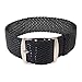 Wrist And Style Perlon Watch Strap (22mm, Black)